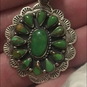 ❤️Turquoise Cluster Necklace Sterling